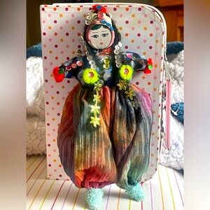 Ethnic doll vintage with costume collectible Artisan about 9"  high